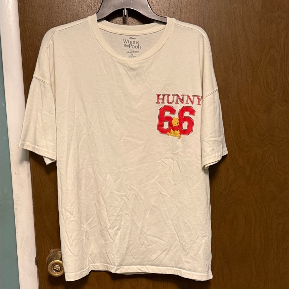 'Hunny 66' Cream Graphic Oversized T-Shirt Size XL